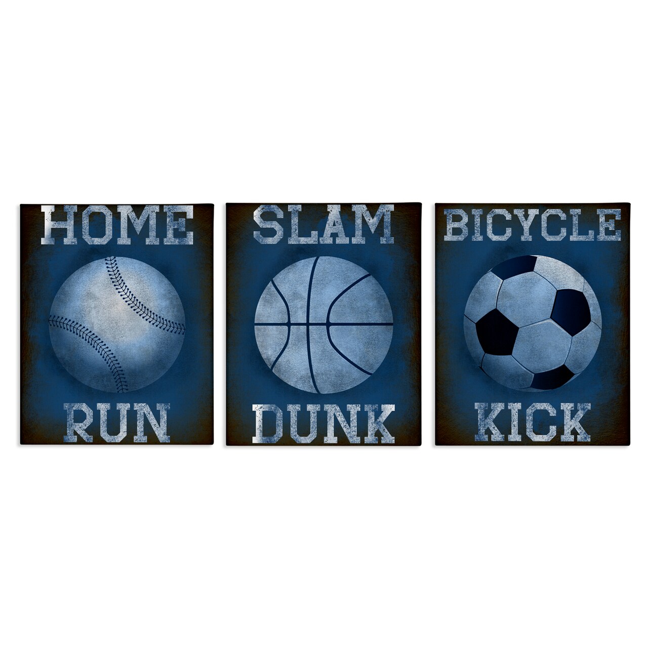 Stupell Industries Sports Words Inspiring Athlete 3 Piece Canvas Wall Art Set, design by Marcus Prime